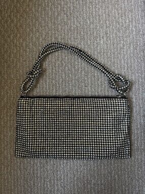 REITMANS Black and Silver Crystal Mesh Shoulder Bag